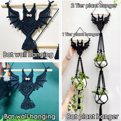 🎃 DIY Halloween Macramé Bat Hanger Pattern 🎃